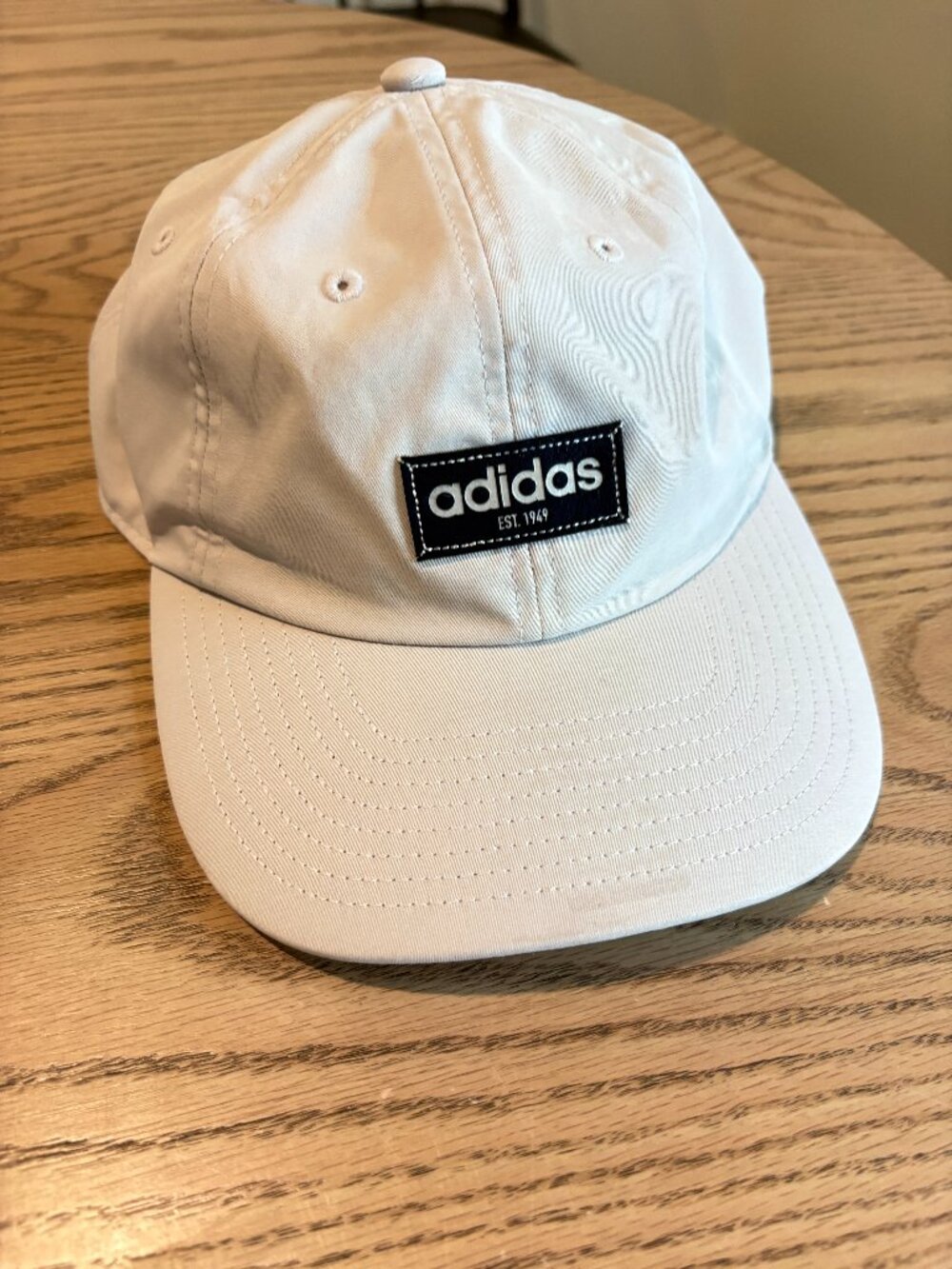 Adidas ClimaCool Beige Adjustable Baseball Hat Cap Black Logo Unisex